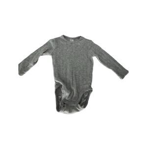 H&M Baby Girls Gray Eyelet Long Sleeve One-Piece Bodysuit Size 12-18 Months